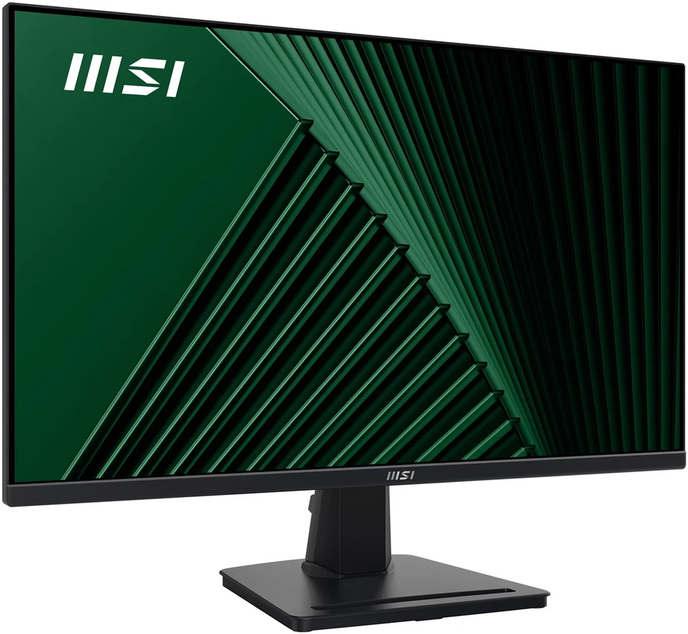 MSI Pro MP245G 24 colių monitorius, FHD (1920 x 1080), 100Hz, IPS, 1 ms, 1x HDMI 1.4b, 1x DP 1.2a išvestis, 1x D-Sub (VGA), įmontuoti garsiakalbiai, apsauga nuo akinimo, apsauga nuo mirgėjimo, mažiau Mėlyna šviesos, TÜV sertifikuotas, VESA, Kensington, Juodas