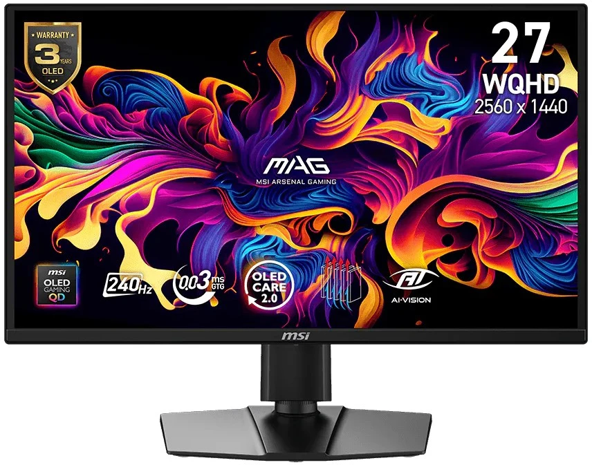 Monitorius MSI MAG 272QP QD-OLED X24 - 240Hz | QHD | QD OLED | 26,5" | 0,03ms