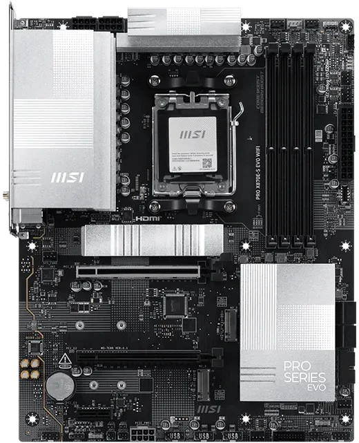 MSI pagrindinė plokštė pro x870e-s evo wifi am 5 4ddr5 atx