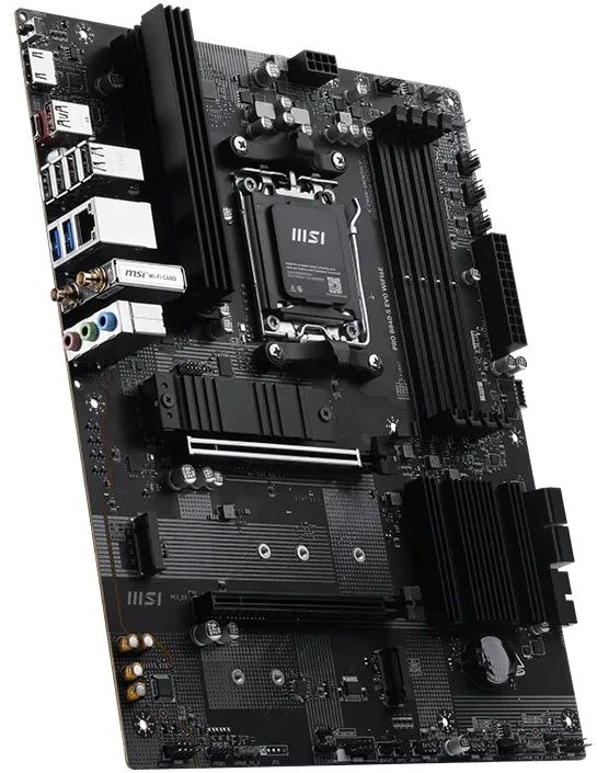 Pagrindinė plokštė PRO B840-S EVO WIFI6E | MSI procesorių šeima AMD | Procesoriaus lizdas AM5 | Palaikomos standžiojo disko sąsajos SATA, M.2 | SATA jungčių skaičius 4