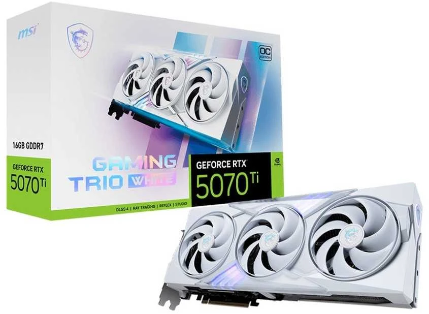 Vaizdo plokštė MSI GeForce RTX 5070 Ti 16G Gaming TRIO OC Baltas NVIDIA 16GB GDDR7
