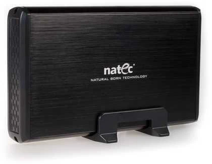 Kietasis diskas NATEC NKZ-0448 RHINO išorinis USB 3.0 korpusas skirtas 3,5 colio SATA HDD juodas aliuminis