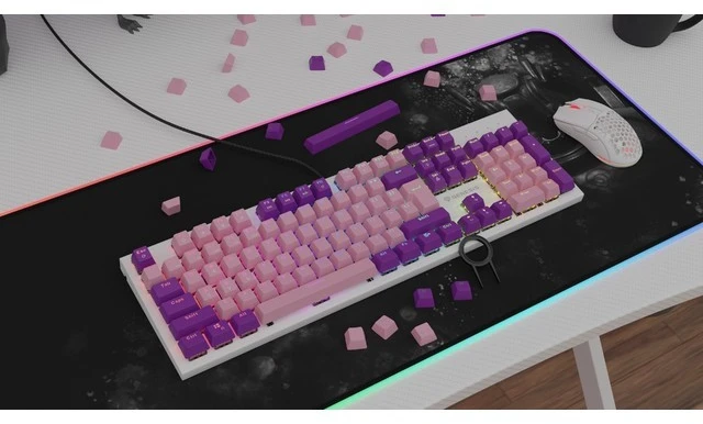 Klaviatūra Genesis Lead 300 rožinė Double Shot Keycaps