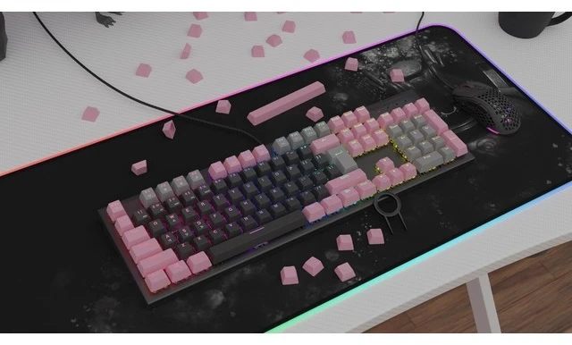 Klaviatūra Genesis Lead 300 rožinė Double Shot Keycaps