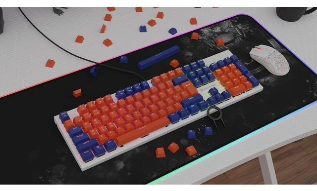 Klaviatūra Genesis Lead 300 tamsiai mėlyna Double Shot Keycaps