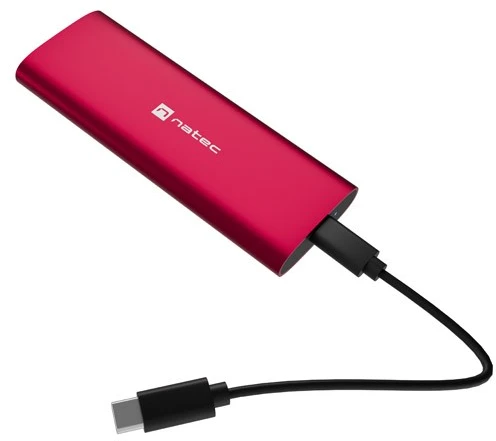 NATEC RHINO M.2 NVME LITE išorinis SSD korpusas USB-C 3.2 GEN 2 RUBY Raudonas
