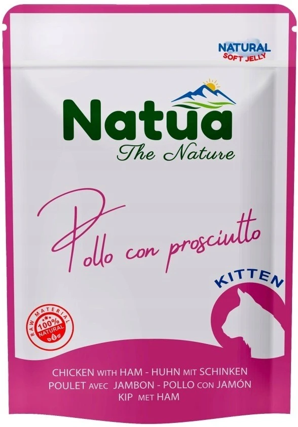 NATUA Kačiukams vištiena su kumpiu – šlapias maistas katėms – 70 g