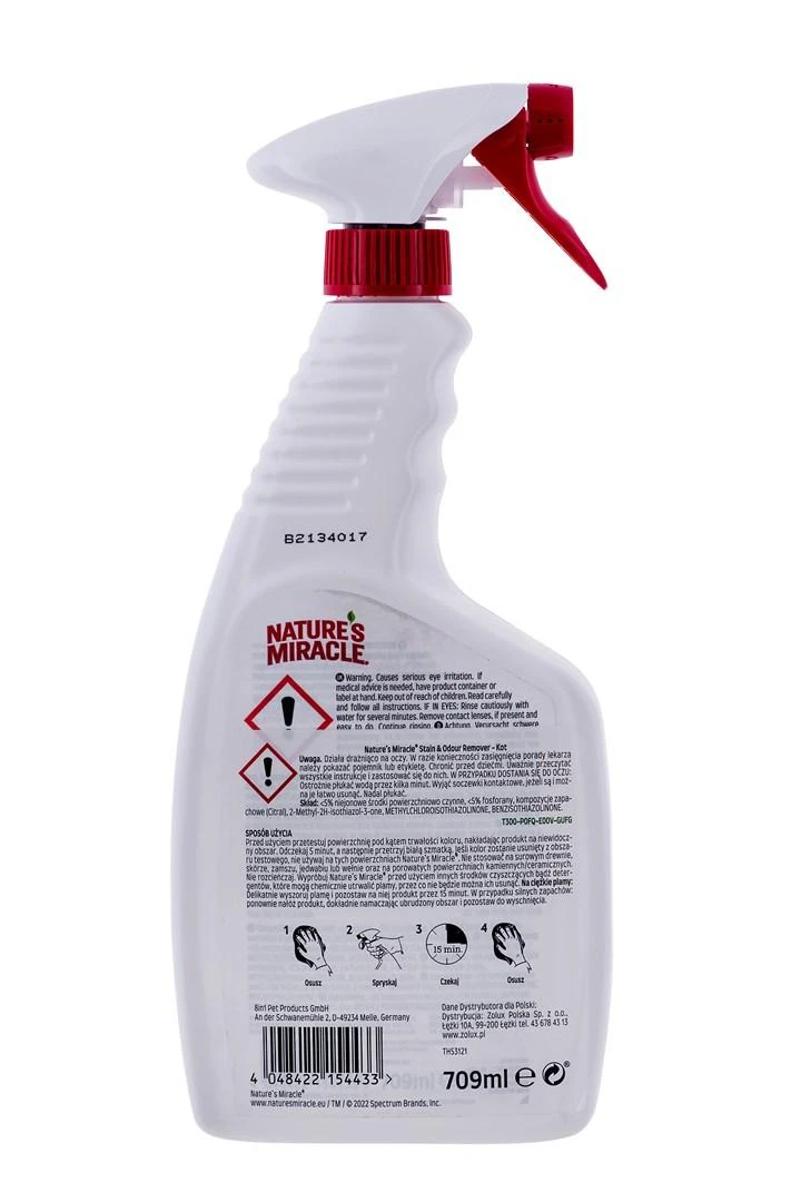 Valiklis kačių dėmėms ir kvapams šalinti Nature's Miracle Stain&Odour REMOVER CAT, 709ml