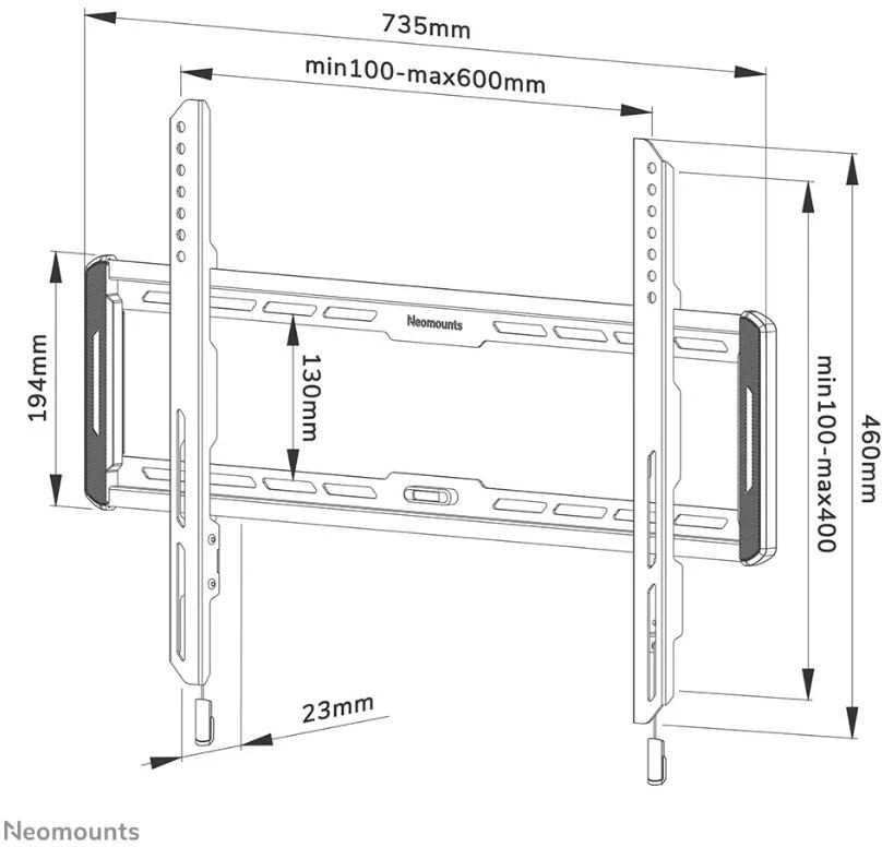 NewStar „Neomounts wl30-550bl16“ televizoriaus laikiklis, 2,18 m (86 colio), juodas