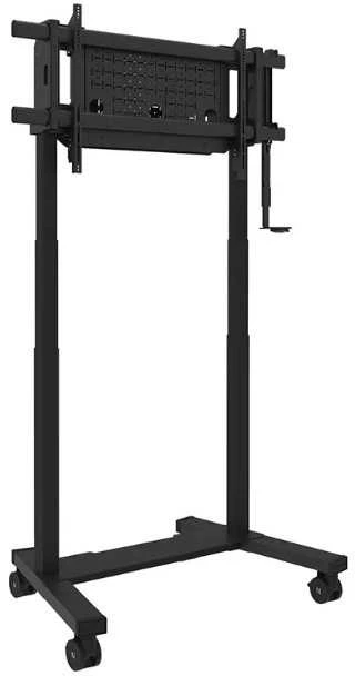 Laikiklis „NEOMOUNTS MOVE LIFT XL“ MOTORIZUOTAS MOBILUSIS STOVAS SU SANDĖLIAVIMO DĖŽE, 10 CM, RATUKAI, GRINDYS – VESA MAX 1200X600