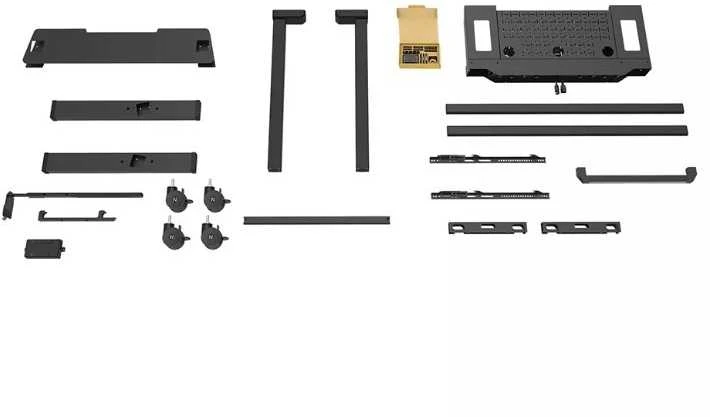 Laikiklis „NEOMOUNTS MOVE LIFT XL“ MOTORIZUOTAS MOBILUSIS STOVAS SU SANDĖLIAVIMO DĖŽE, 10 CM, RATUKAI, GRINDYS – VESA MAX 1200X600
