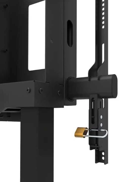 Laikiklis „NEOMOUNTS MOVE LIFT XL“ MOTORIZUOTAS MOBILUSIS STOVAS SU SANDĖLIAVIMO DĖŽE, 10 CM, RATUKAI, GRINDYS – VESA MAX 1200X600