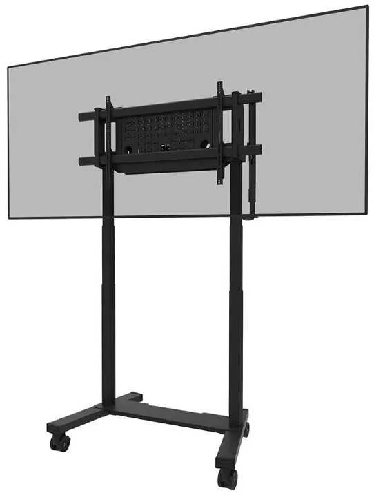 Laikiklis „NEOMOUNTS MOVE LIFT XL“ MOTORIZUOTAS MOBILUSIS STOVAS SU SANDĖLIAVIMO DĖŽE, 10 CM, RATUKAI, GRINDYS – VESA MAX 1200X600