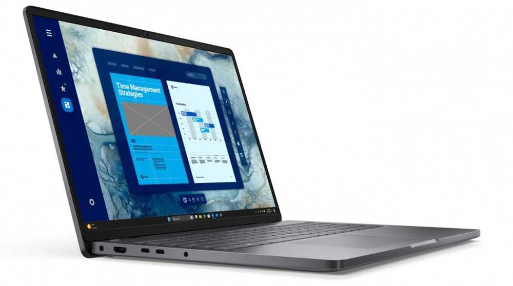 Nešiojamas kompiuteris Dell Pro 16 pc16250 w11p c7 150i/16gb/512gb cl25/fgrpr/fhd ir kamera bei mikrofonas/wlan+bt/16.0 fhd+/bcklkb/3c/3yps magnetito spalvos, tekstūruota apdaila