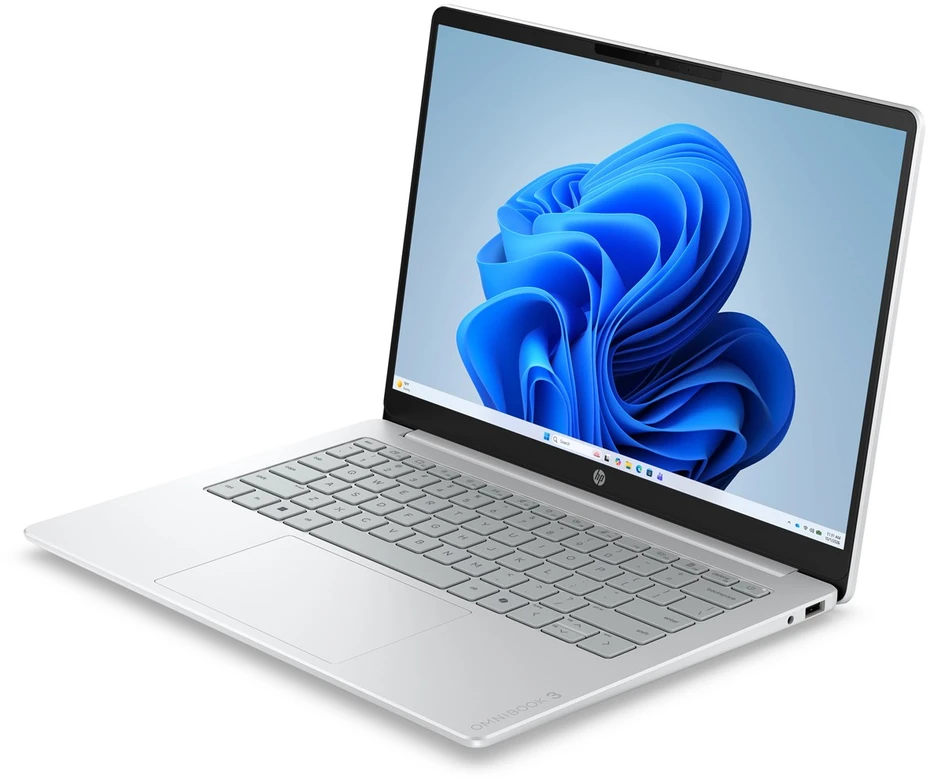 Hewlett Packard (HP) HP OmniBook 3 14-hu0012nwx Core 3 100U 14.0"2K IPS 300nits AG 8GB DDR5 5200 SSD256 Intel Graphics Cam1080p 41Wh Win11 Glacier Sidabrinis