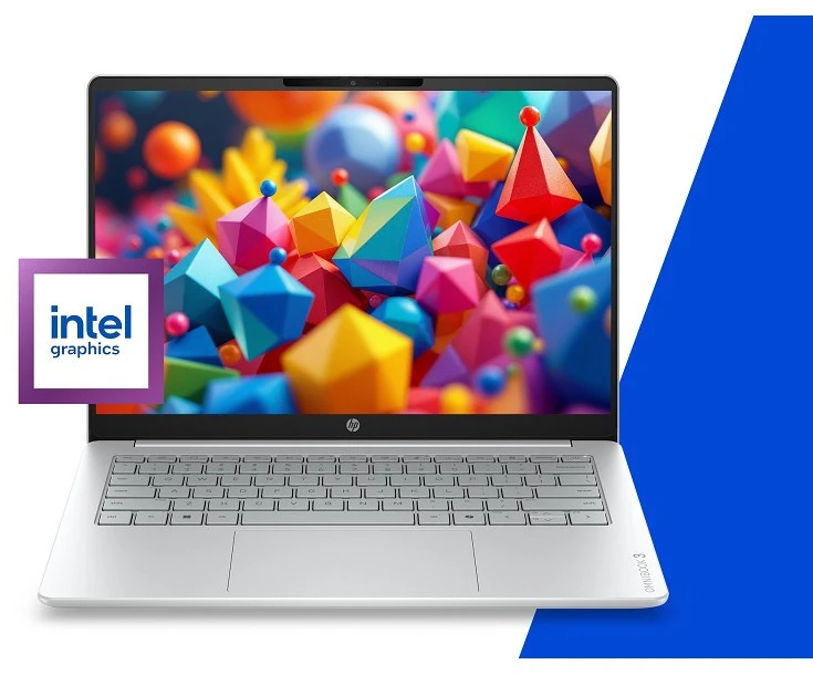 Hewlett Packard (HP) HP OmniBook 3 14-hu0012nwx Core 3 100U 14.0"2K IPS 300nits AG 8GB DDR5 5200 SSD256 Intel Graphics Cam1080p 41Wh Win11 Glacier Sidabrinis
