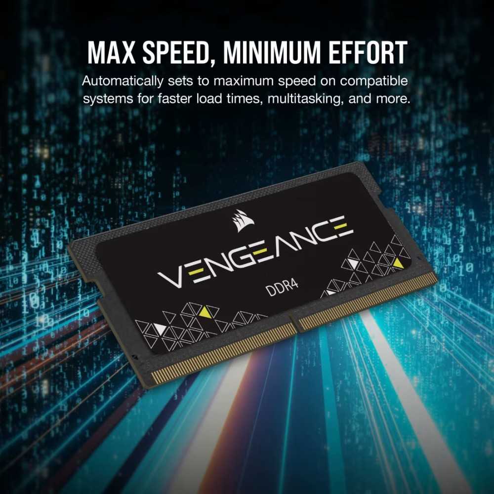Nešiojamo kompiuterio atmintis Corsair Atmintis ddr4 vengeance 16gb/3200mcd (1x16gb) cl22 sodimm