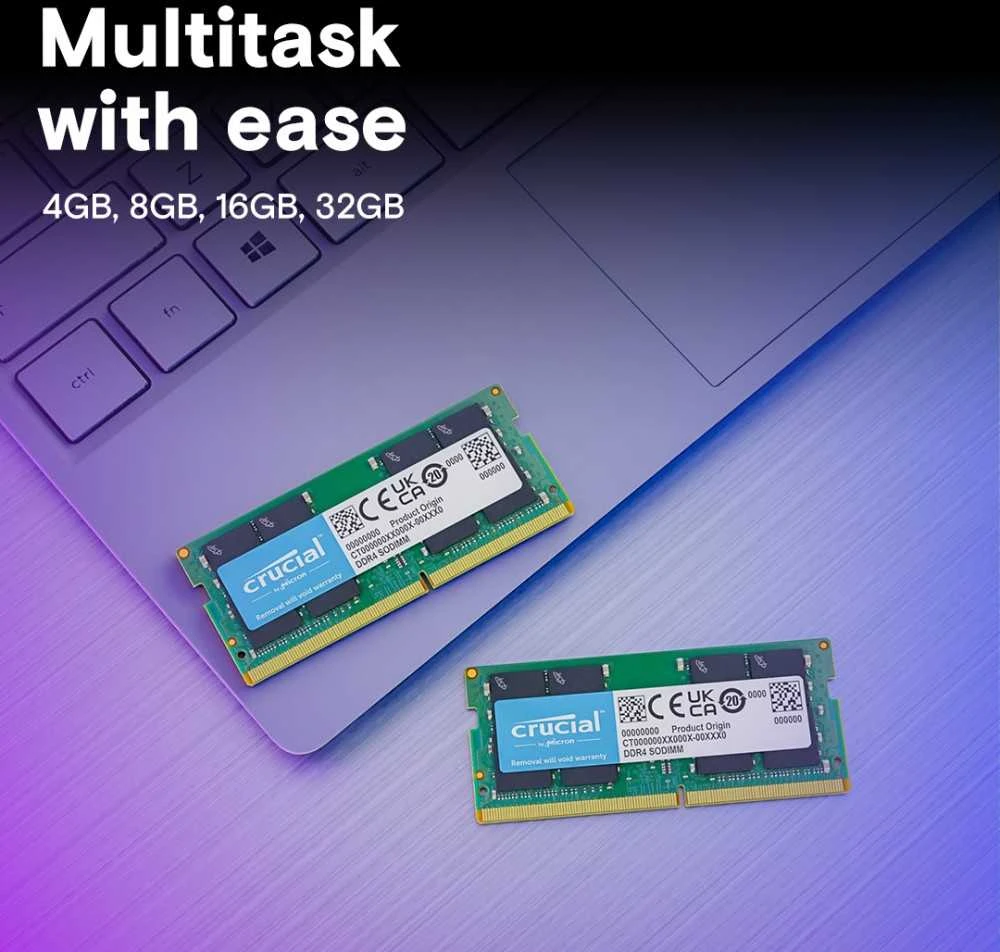 Nešiojamo kompiuterio atmintis Crucial DDR4-3200 Kit 32GB 2x16GB SODIMM CL22 (8Gbit/16Gbit