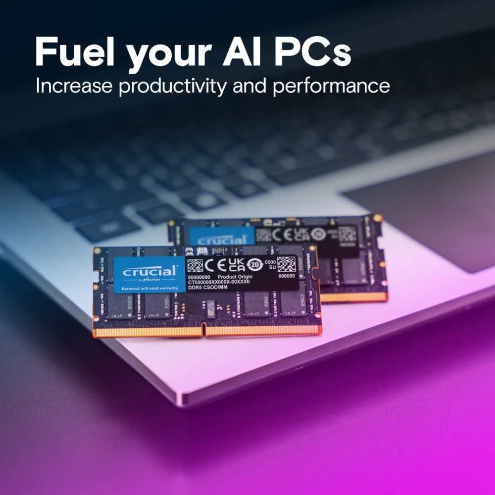 Nešiojamo kompiuterio atmintis Crucial Nešiojamojo kompiuterio atmintis DDR5 CSODIMM 32GB (1*32GB)/6400 CL52