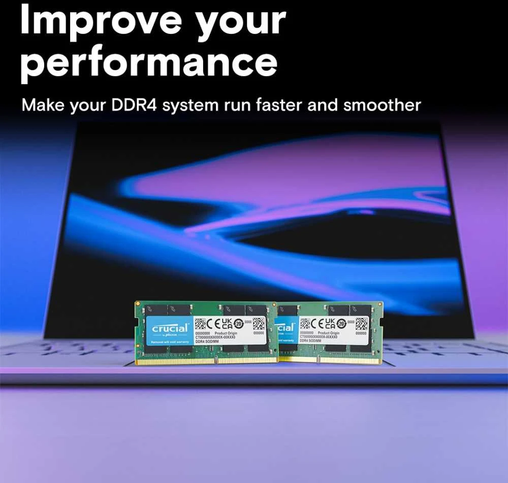 Nešiojamo kompiuterio atmintis Crucial DDR4-3200 Kit 32GB 2x16GB SODIMM CL22 (8Gbit/16Gbit