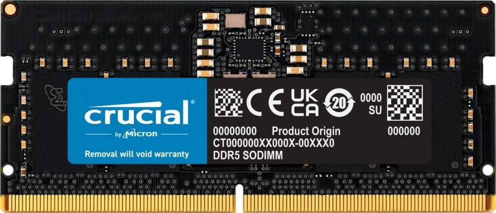 RAM Crucial 32 GB DDR5-5600 SODIMM CL46 (16 GB) dėklas