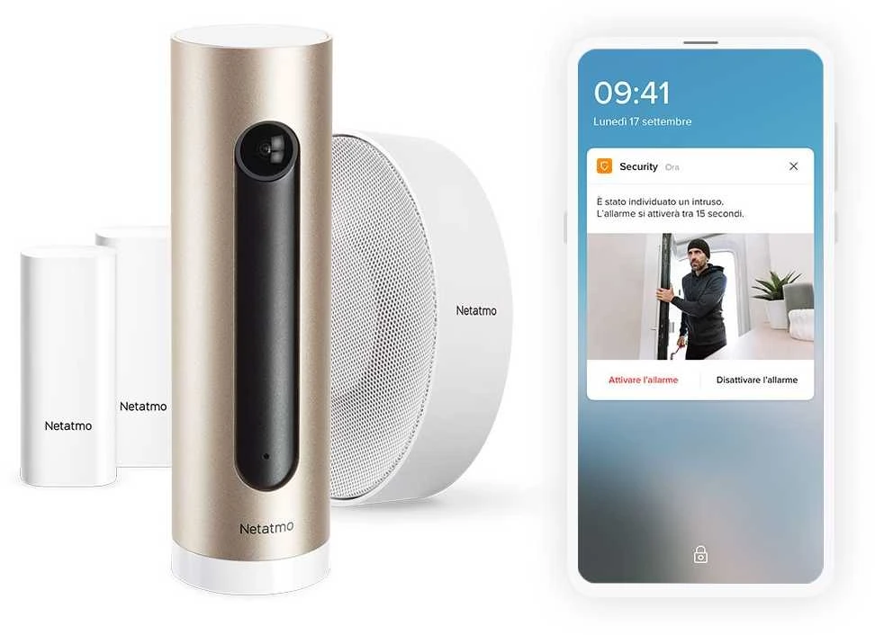 „Netatmo NBU-ICCS“ kamerų rinkinys su jutikliais ir sirena