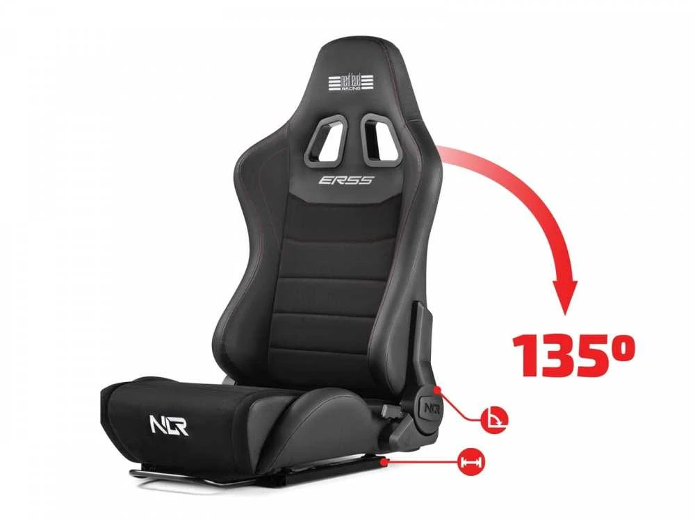 „Next Level Racing“ | ERS5 Elite PU odos ir zomšos leidimas | Atlošiama sėdynė | PU oda ir zomša | Juodas