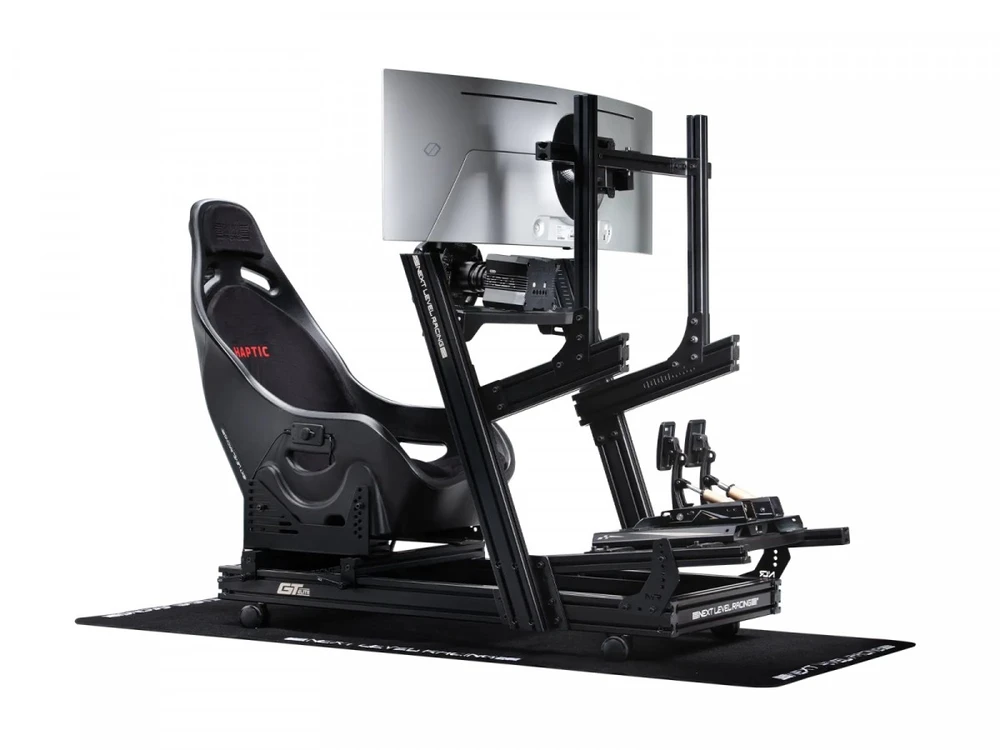„Next Level Racing Fotel es1“ lenktyninė sėdynė su lytėjimo grįžtamuoju ryšiu ir simuliatoriumi