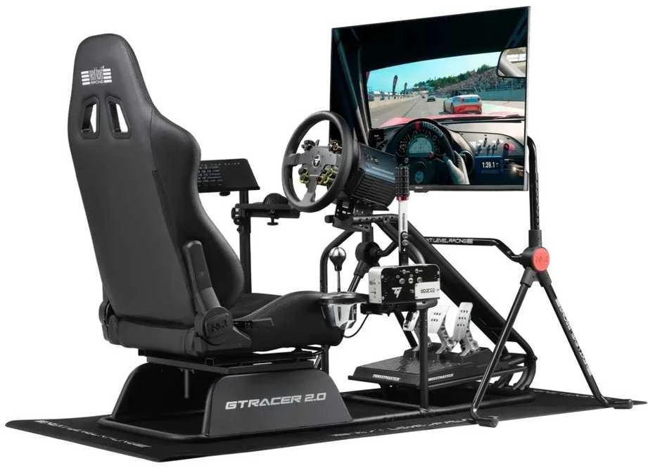 Next Level Racing Naujo lygio lenktynės | GTRacer 2.0 | Lenktynių simuliatoriaus kabina | Juodas
