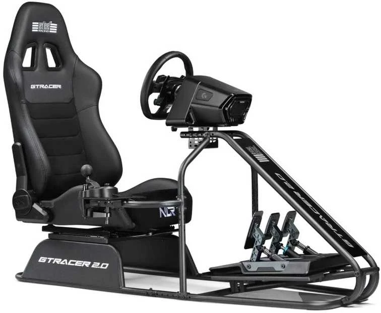 Next Level Racing Naujo lygio lenktynės | GTRacer 2.0 | Lenktynių simuliatoriaus kabina | Juodas