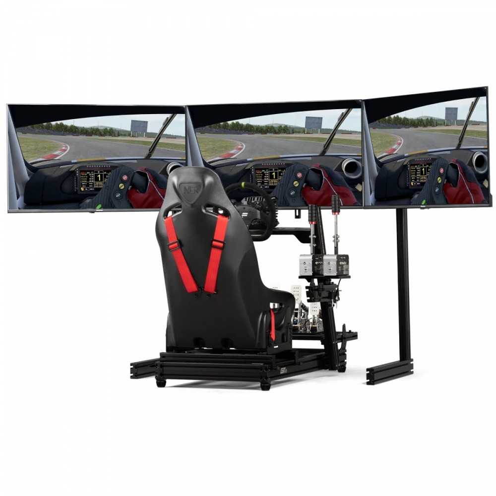 Laikiklis Next Level Racing Floor stand | Tilt | ELITE Free Standing Triple Add-On Monitorius Stand | 21-43 " | Juodas