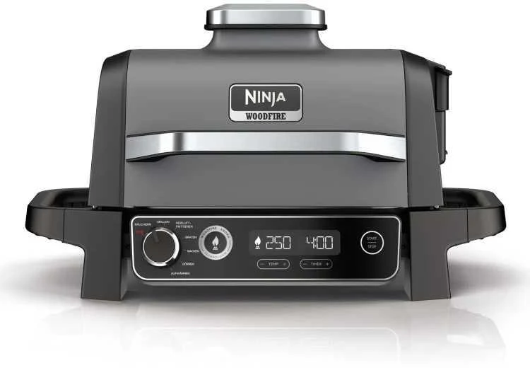 Ninja Kitchen Gruzdintuvė, beveik nenaudojanti Aliejaus NINJA Woodfire Outdoor Grilis Juoda 2400 W