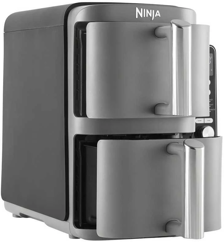 Karšto oro gruzdintuvė Ninja Double Stack XL, 2 lygių, 9,5 l, SL400EU, Tamsiai pilka