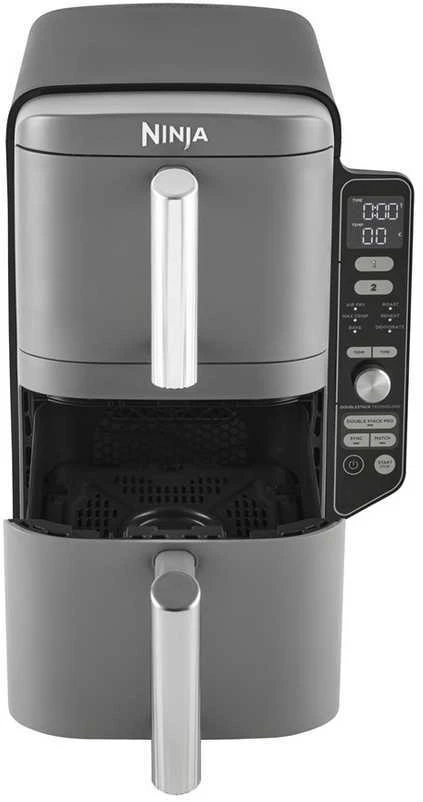 Karšto oro gruzdintuvė Ninja Double Stack XL, 2 lygių, 9,5 l, SL400EU, Tamsiai pilka
