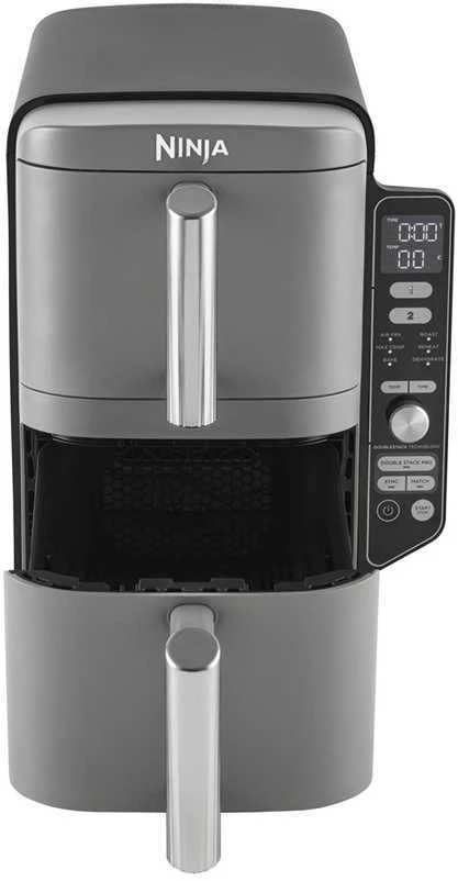 Karšto oro gruzdintuvė Ninja Double Stack XL, 2 lygių, 9,5 l, SL400EU, Tamsiai pilka