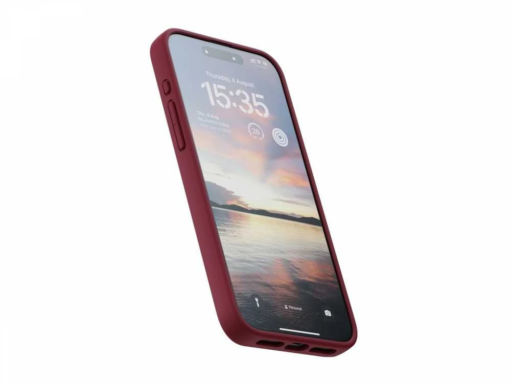 Njord Suede MagSafe dėklas jūsų Apple iPhone 15 Pro Max, red