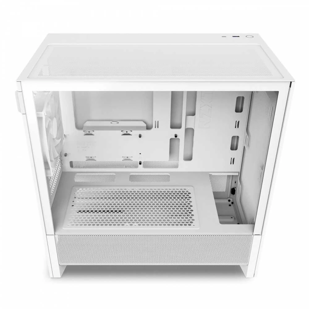 NZXT H3 Flow (2025) Micro-ATX kompiuterio korpusas, baltos spalvos