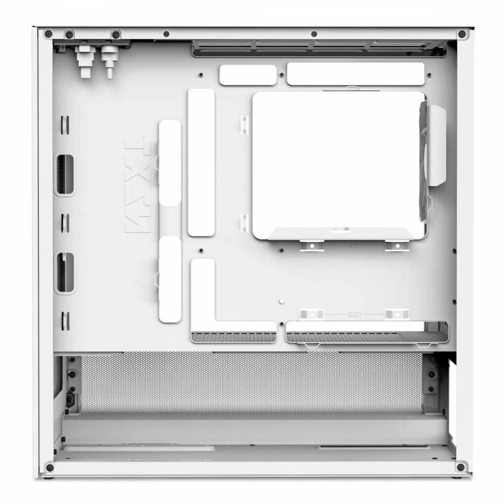 NZXT H3 Flow (2025) Micro-ATX kompiuterio korpusas, baltos spalvos