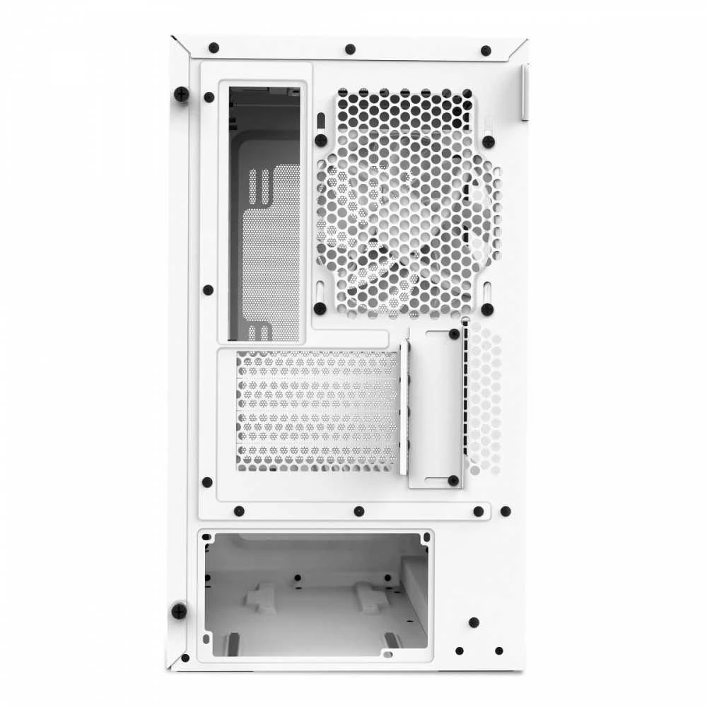 NZXT H3 Flow (2025) Micro-ATX kompiuterio korpusas, baltos spalvos