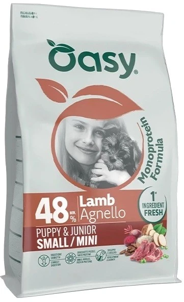 OASY One Animal Protein Puppy & Junior Small/Mini Mono ėriena - sausas šunų ėdalas - 800g
