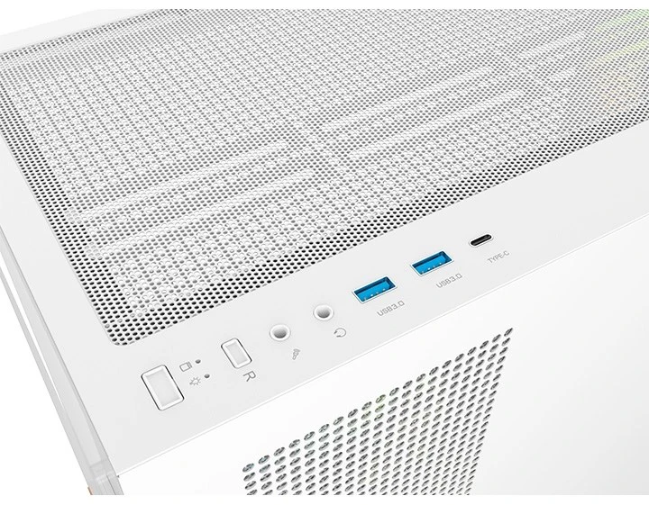 „Thermaltake View 270 Plus WS ARGB“, bokšto tipo korpusas – baltas/medinis, 2 grūdinto stiklo plokštės, medinė konstrukcija