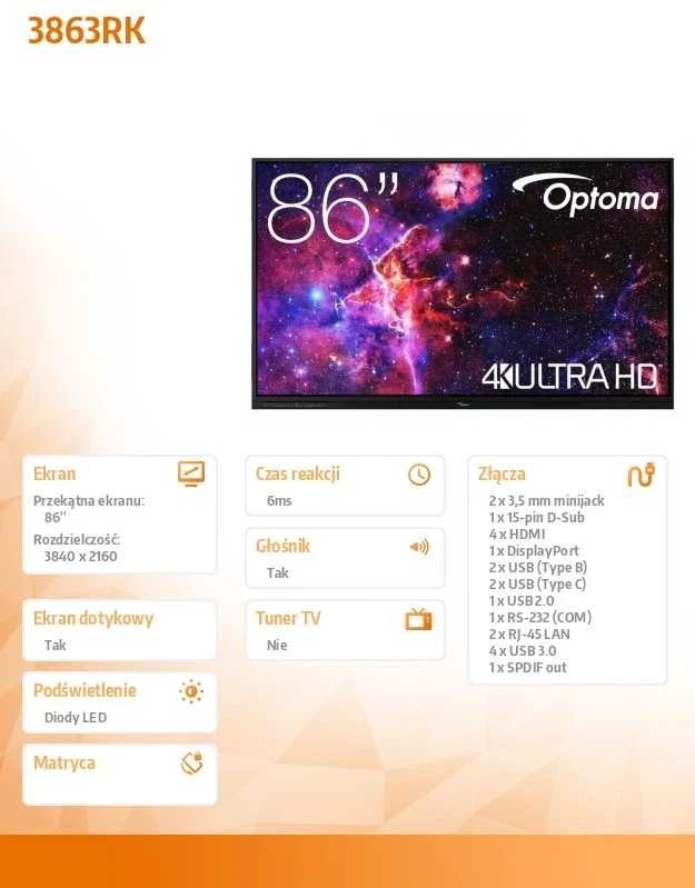 Monitorius Optoma 3863RK