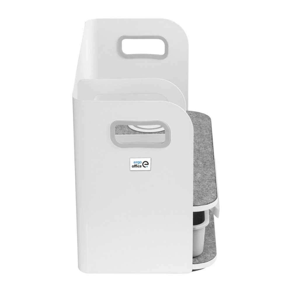 Organizer „Ergo Office“ stalo organizatorius su stalčiumi ir belaidžiu įkrovikliu, baltas, maks. 10 kg, ER-441