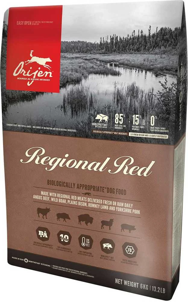 Šunų Maistas - ORIJEN Regional Raudona 6kg 38% Baltymų, 18% Riebalų Be Gliuteno