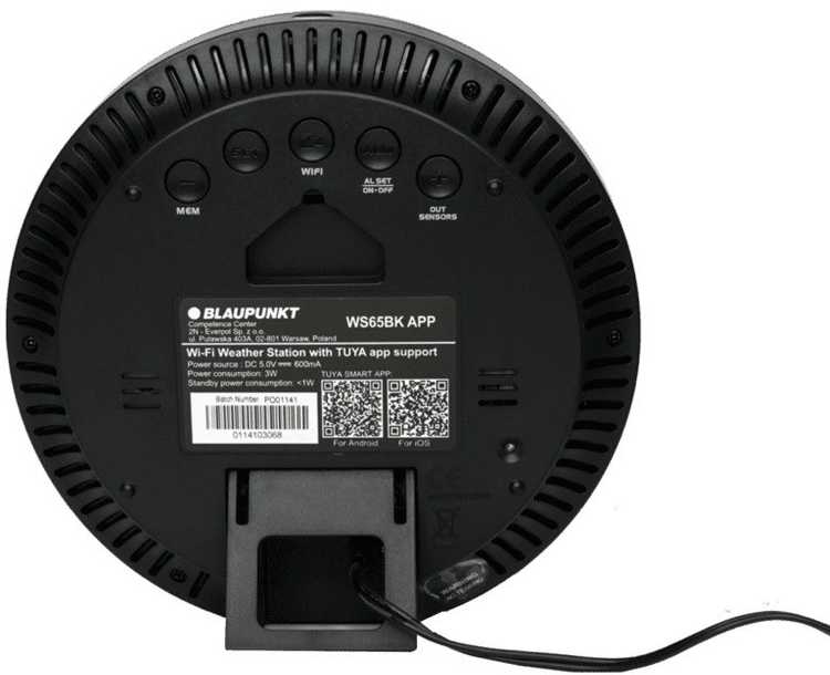 Orų stotelė blaupunkt ws65bk app, juoda