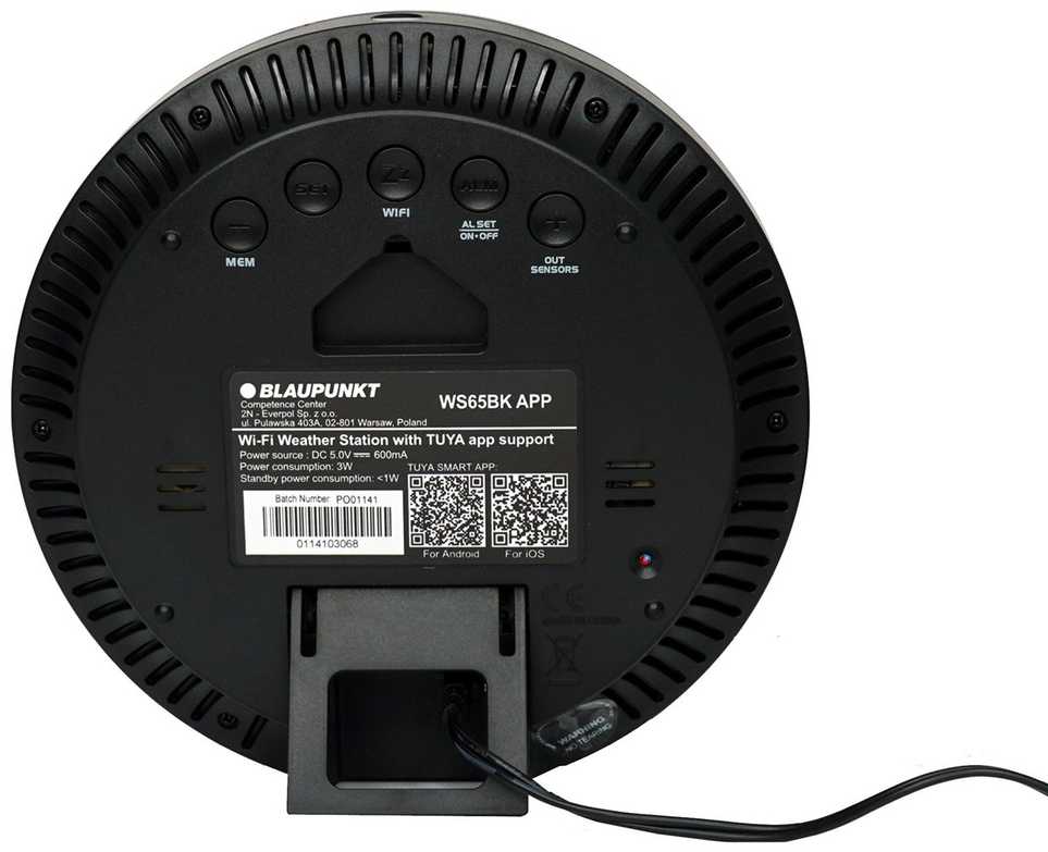 Orų stotelė blaupunkt ws65bk app, juoda