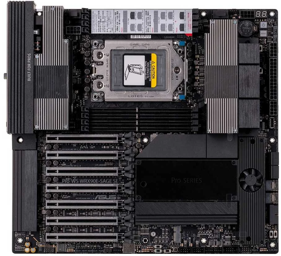 pagrindinė plokštė asus pro ws wrx90e-sage se 1x str5 amd ryzen threadripper pro 7000 soc (8x dimm, 4x sata, 2x slimsas, 4xm.2, 2x10gbe, ipmi, eeb)