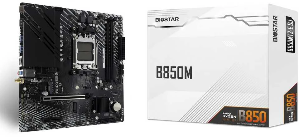 Biostar B850MT2-E DJ pagrindinė plokštė AMD B850 lizdas AM5 micro ATX