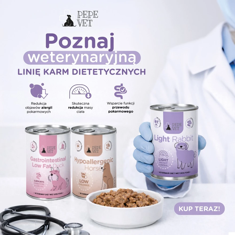 PAKA ZWIERZAKA Pepe Vet Light triušiena – drėgnas ėdalas šunims – 400g