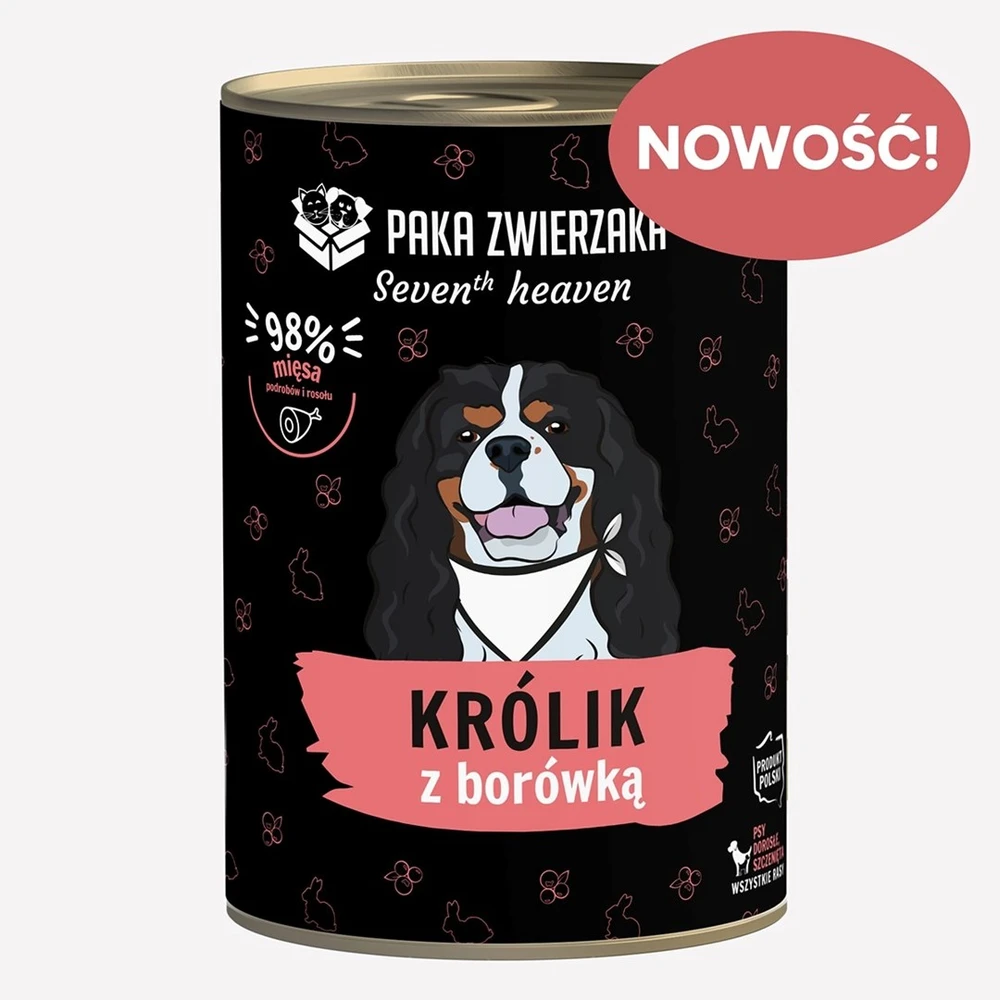 PAKA ZWIERZAKA Seventh Heaven triušiena with blueberries Mono - šlapias šunų maistas - 400g